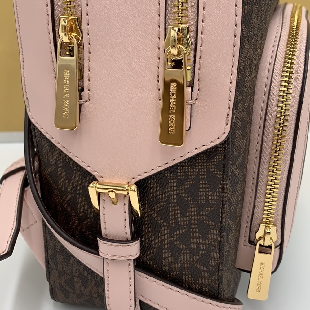 MICHAEL KORS JAYCEE MEDIUM ZIP POCKET BACKPACK POWDER BLUSH MULTI COLOR - Picture 7 of 16